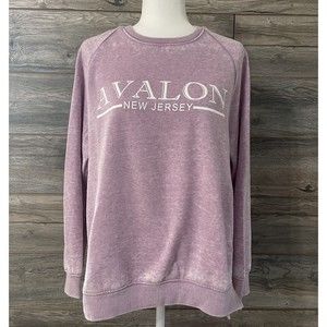 Liquid Energy Apparel Women's Sweatshirt Avalon New Jersey NJ Pink Tie Dye Large